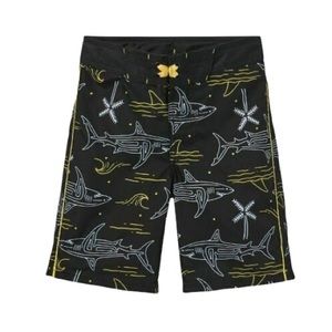 ART CLASS | Boys Shark Wave Palm Print Swim Trunks